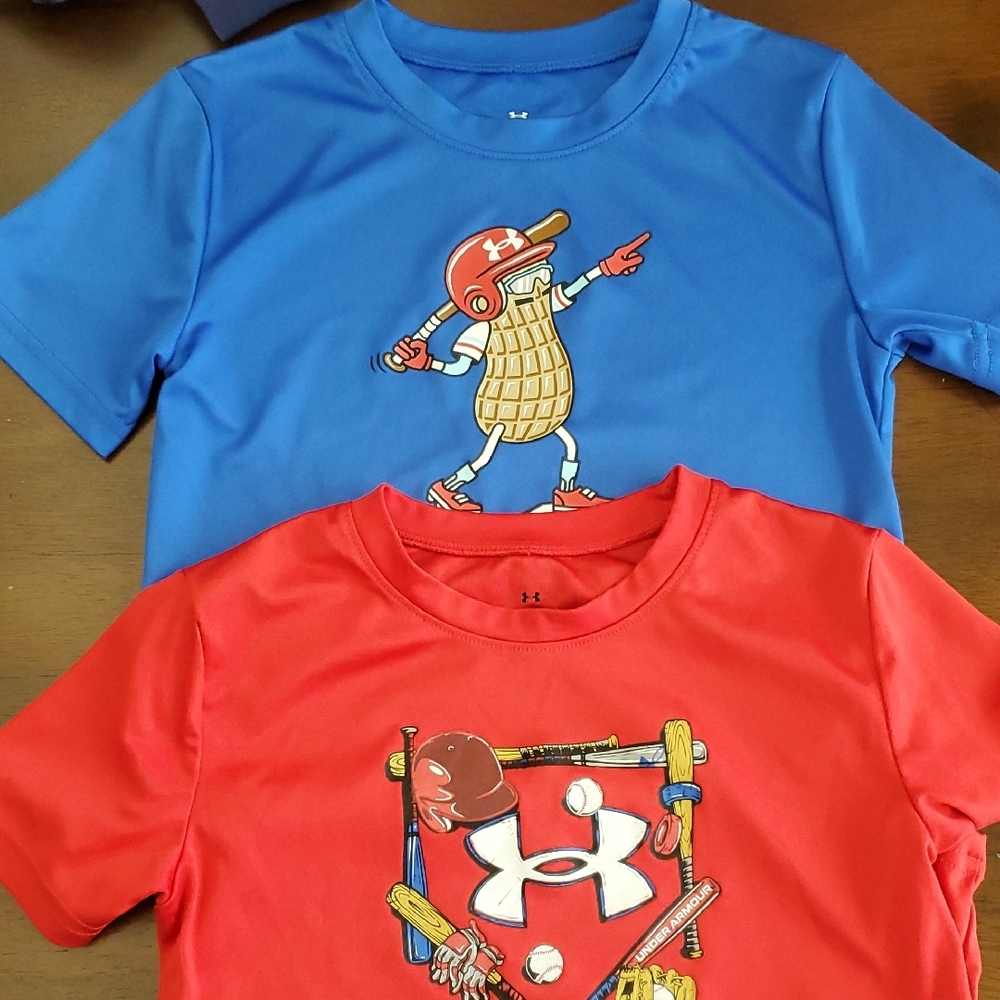 Under Armour Kids' Blue and Red Graphic Tees